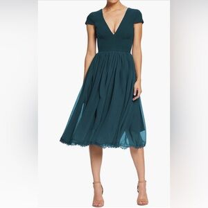 Dress The Population Corey Chiffon Fit and Flare Cocktail Dress